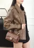 Adele Flap Chain Top Handle Leather Shoulder Bag Brown