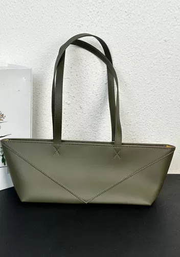 Adrienne Cropped Patchwork Leather Tote Green