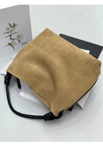 Adrienne Suede Leather Shoulder Bag Beige
