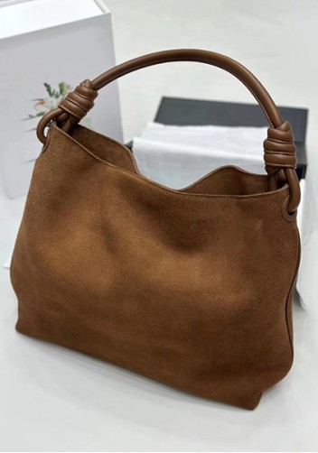 Adrienne Suede Leather Shoulder Bag Camel