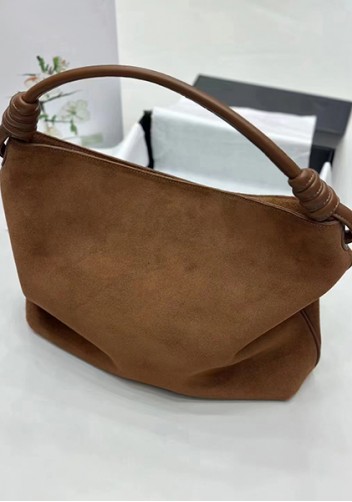 Adrienne Suede Leather Shoulder Bag Camel