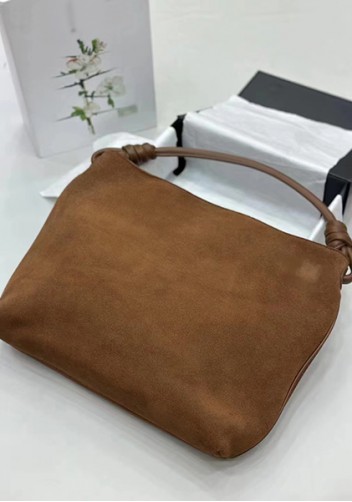Adrienne Suede Leather Shoulder Bag Camel