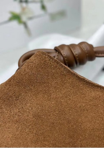 Adrienne Suede Leather Shoulder Bag Camel