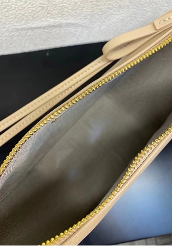 Adrienne Leather Hobo Bag Beige