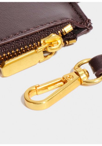 Mia Woven Vegan Leather Slim Shoulder Strap Bag Choco