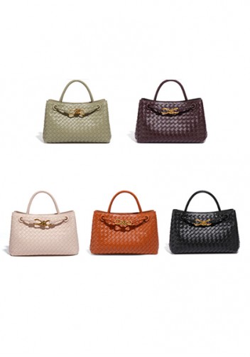 Allegria Woven Horizontal Vegan Leather Shoulder Bag Choco