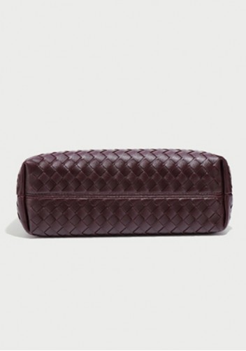 Allegria Woven Horizontal Vegan Leather Shoulder Bag Choco