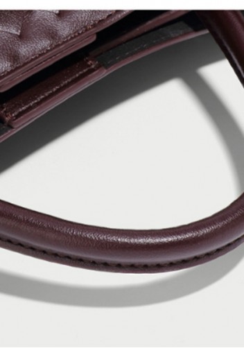 Allegria Woven Horizontal Vegan Leather Shoulder Bag Choco