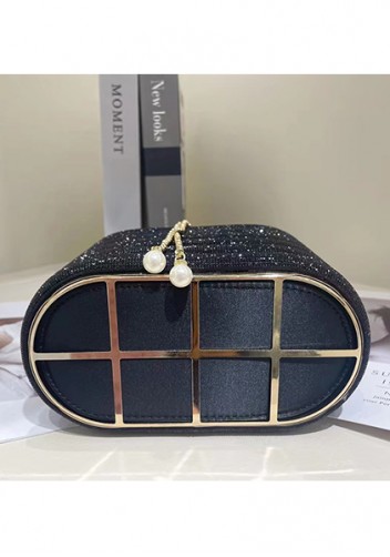 Elise Crystal-Embellished Bucket Black