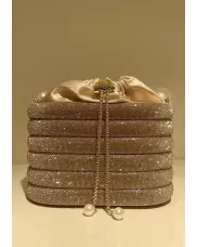 Elise Crystal-Embellished Bucket Champagne