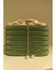 Elise Crystal-Embellished Bucket Green