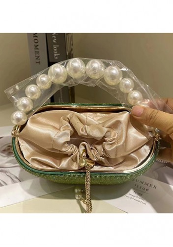 Elise Crystal-Embellished Bucket Green