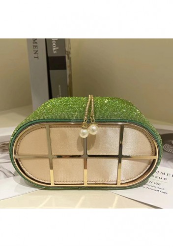 Elise Crystal-Embellished Bucket Green