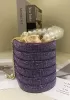 Elise Crystal-Embellished Bucket Purple