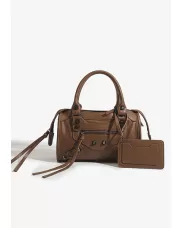 The Route 66 Faux Leather Small Bag Brown