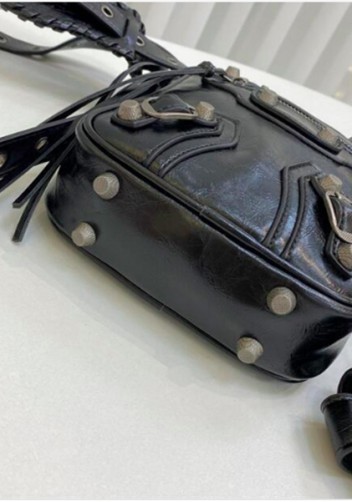 The Route 66 Vegan Leather Vertical Messenger Bag Black