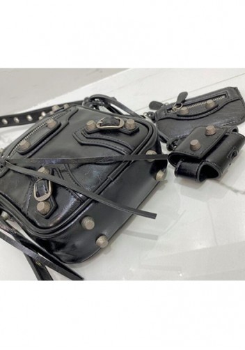 The Route 66 Vegan Leather Vertical Messenger Bag Black