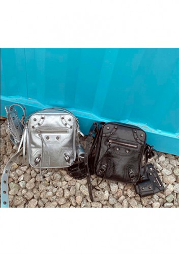 The Route 66 Vegan Leather Vertical Messenger Bag Black