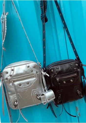 The Route 66 Vegan Leather Vertical Messenger Bag Pink