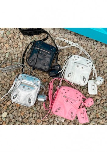 The Route 66 Vegan Leather Vertical Messenger Bag Pink