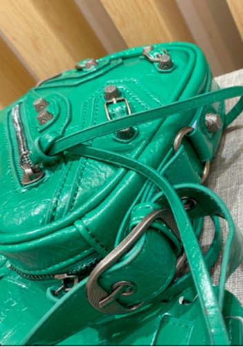 The Route 66 Vegan Leather Heart Shoulder Bag Dark Green