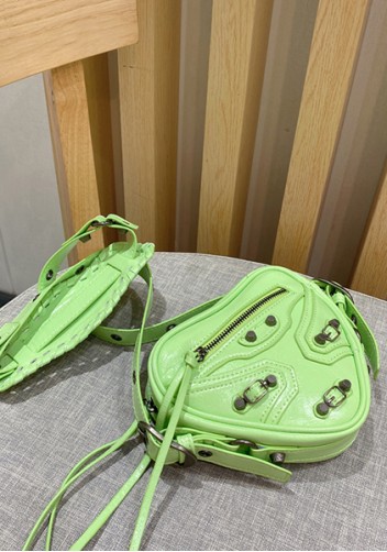 The Route 66 Vegan Leather Heart Shoulder Bag Green