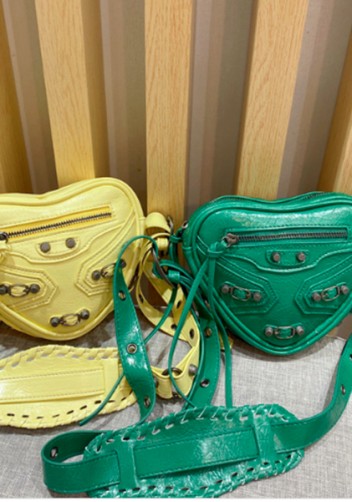 The Route 66 Vegan Leather Heart Shoulder Bag Green