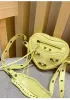 The Route 66 Vegan Leather Heart Shoulder Bag Yellow