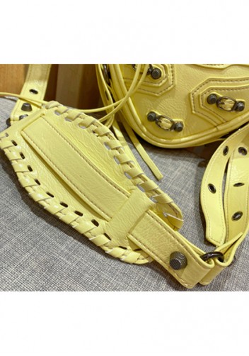 The Route 66 Vegan Leather Heart Shoulder Bag Yellow