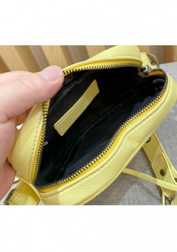 The Route 66 Vegan Leather Heart Shoulder Bag Yellow