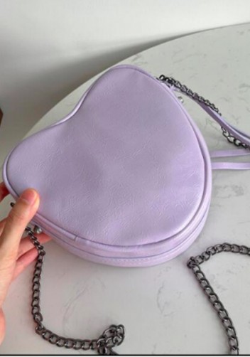 The Route 66 Vegan Leather Heart Shoulder Bag Purple