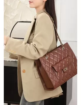 Rosa Tote Lambskin Leather Brown