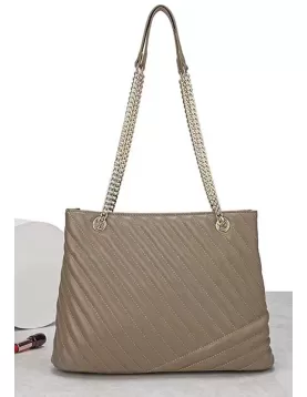 Rosa Tote Quilted Lambskin Leather Khaki