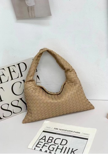 Dina Large Intrecciato Leather Tote Beige