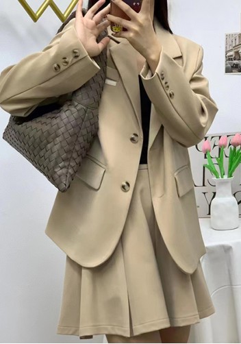 Dina Large Intrecciato Leather Tote Grey