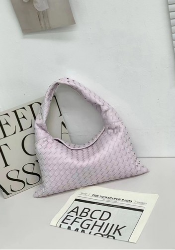 Dina Large Intrecciato Leather Tote Lilac