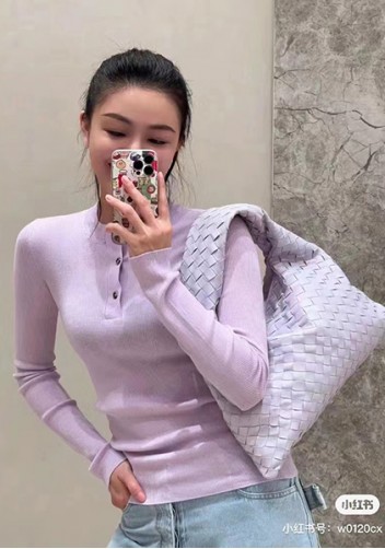 Dina Large Intrecciato Leather Tote Lilac