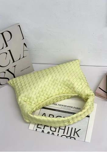 Dina Large Intrecciato Leather Tote Yellow