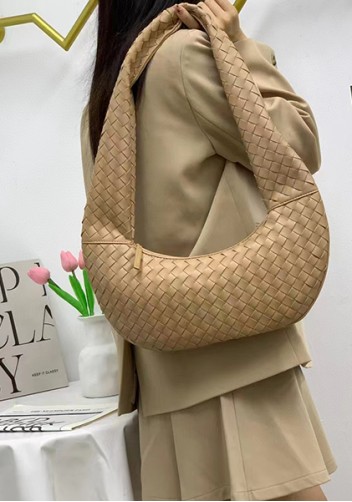 Dina Slouchy Intrecciato Leather Tote Beige