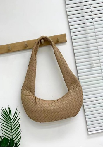 Dina Slouchy Intrecciato Leather Tote Beige