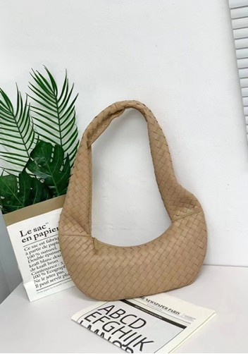 Dina Slouchy Intrecciato Leather Tote Beige