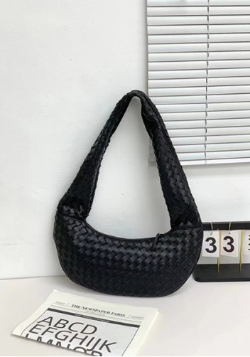 Dina Slouchy Intrecciato Leather Tote Black