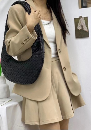 Dina Slouchy Intrecciato Leather Tote Black