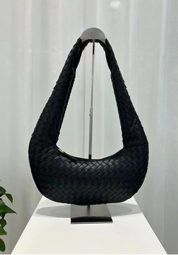 Dina Slouchy Intrecciato Leather Tote Black