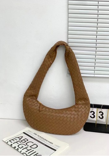 Dina Slouchy Intrecciato Leather Tote Camel