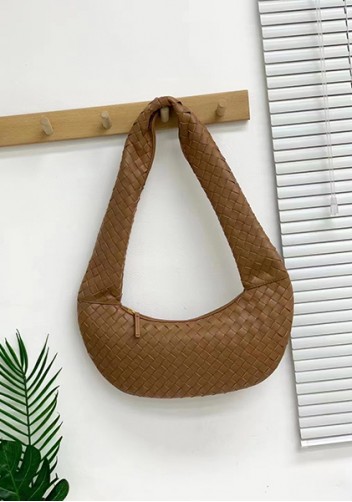 Dina Slouchy Intrecciato Leather Tote Camel
