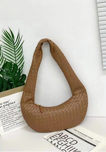Dina Slouchy Intrecciato Leather Tote Camel