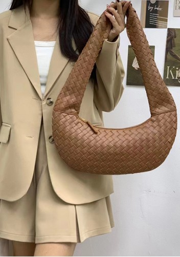 Dina Slouchy Intrecciato Leather Tote Camel