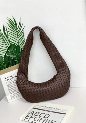 Dina Slouchy Intrecciato Leather Tote Choco