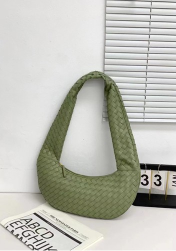 Dina Slouchy Intrecciato Leather Tote Green
